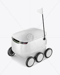 Delivery Robot Mockup In Device Mockups On Yellow Images Object Mockups