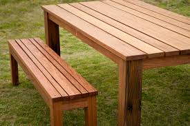 recycled hardwood outdoor dining table