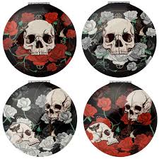 Skulls And Roses Compact Mirror