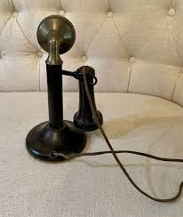 antique vine candlestick tele phone