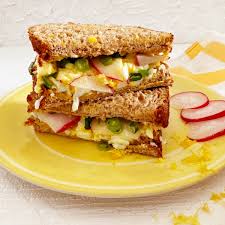 egg salad sandwich with soft boiled
