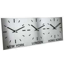 Brushed Stainless Steel Time Zone World