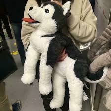 large soft toy husky dog plush 57 cm