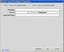 sftp export export file delivery