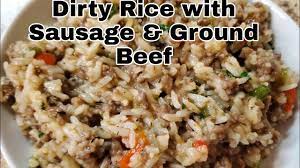 dirty rice with sausage ground beef