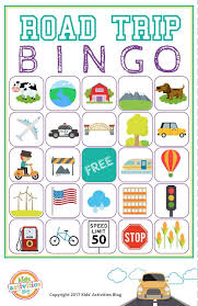 printable road trip bingo kids