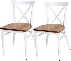 Enjoy your dining from now onwards. Amazon Com Dining Side Chairs Set Of 2 Solid Wood Chair Seat Heavy Duty Metal Frame X Back For Kitchen Restaurant Dining Room Cafe Bistro Silla De Comedor Chairs