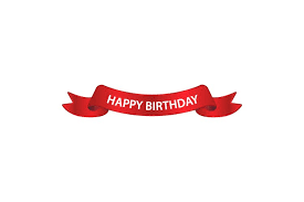 red happy birthday banner design vector