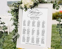 Large Wedding Seating Chart Printable Guest Table