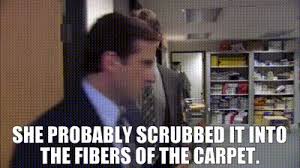 the fibers of the carpet
