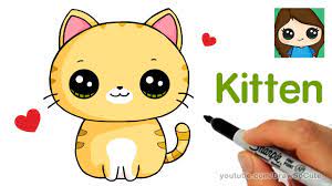 how to draw a kitten super easy you