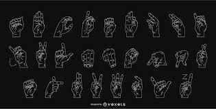 Sign Language Chart Design Vector Download
