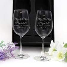 Engraved Wine Glass Double Gift Boxed