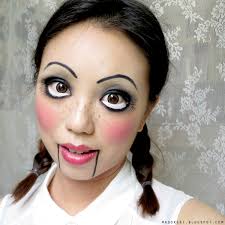 easy creepy doll halloween makeup