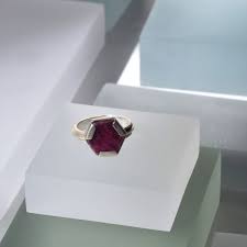 raw ruby hexagon gemstone ring minc