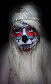 woman in sugar skull makeup photo hd