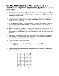 5 5 5 6 Math 110 112 Practice Quiz 10