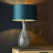 Grey Artisan Glass Table Lamp Base