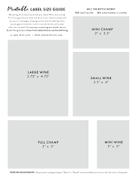 Label With Love Wine And Champagne Label Size Guide