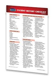 Patient History Checklist Medical Pocket Chart Quick Reference Guide