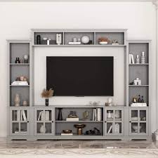 Fufu Gaga Gray Wood Tv Stand Fits Tv S