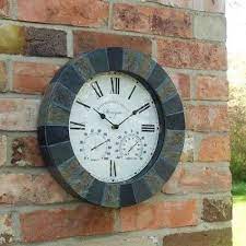 Slate Stonegate Clock With Thermometer