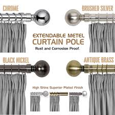 extendable curtain pole plain metal