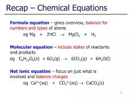 Ppt Recap Chemical Equations