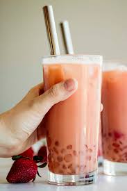 strawberry milk tea milk and pop