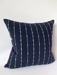 Dark Blue Striped Pillow Sofa Cover