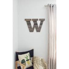 Weathered Gray Monogram Wood Letter W