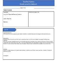 Written by young learner experts from around. Editable Formal Lesson Plan Template By Twinklelightteacher Tpt