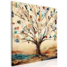 Canvas Painting Abstract Tree Nature