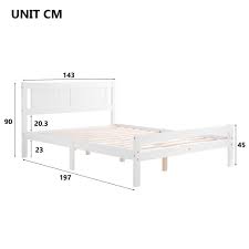 double bed white solid wooden bed