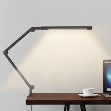 Swing Arm Lamp Led Desk Lamp With Clamp 9w Eye Care Dimmable Light Timer Memory 6 Color Modes Jolyjoy Modern Architect Table Lamp For Task Study Reading Working Home Dorm Office Black
