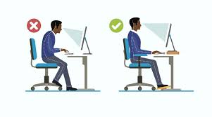 proper sitting posture at a desk