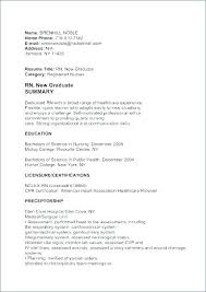 New Grad Nurse Cover Letter Simple Resume Format