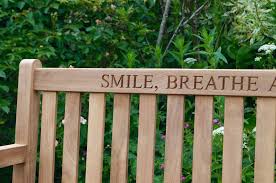 Engraved Wooden Garden Bench By