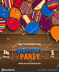 birthday party invitation card with