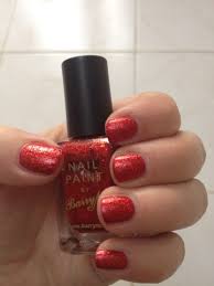 barry m red glitter nail polish