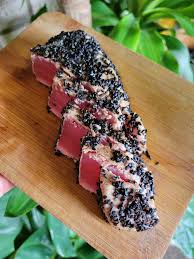 ahi tuna steak w tamari black sesame