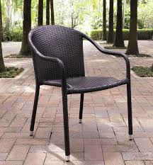 Brown Wicker Outdoor Stackable Chairs