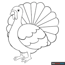 turkey coloring page easy drawing guides