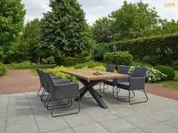 Choose an outdoor patio dining set that won't overwhelm your space. Los Marcos Outdoor Dining Table 280 X 100cm With 8 Outdoor Chairs Garden Furniture Garden Furniture Dining Sets New Outdoor Furniture Collection 2021 Garden Furniture Barbecues Outdoor Ie