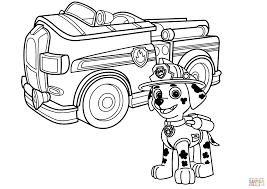 We may earn commission on some of the items you choose to buy. Paw Patrol Marshall With Fire Truck Coloring Page Free Printable Coloring Library