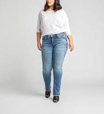 Suki Mid Rise Straight Jeans Plus Size