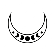 Premium Vector | Crescent moon outline with moon phases icon