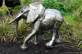 Elephant Baby Metal Sculpture Akamba