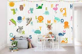 alphabet wallpaper nursery wallpaper