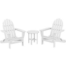 Side Table And 2 Folding Adirondack Chairs